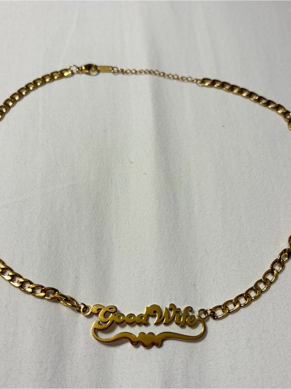 Gold Plated 'Good Wife' Script Nameplate Necklace - Kacey Musgraves Merch